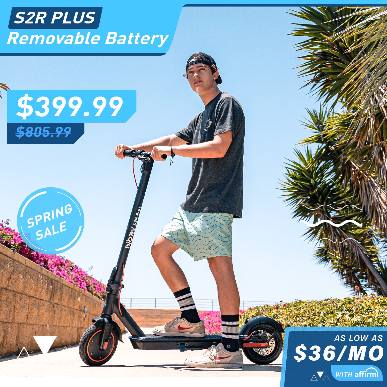 Hiboy S2R Plus Electric Scooter with Removable Battery